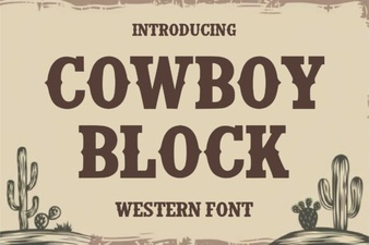 Cowboy Block Font for Creative Diy Projects
